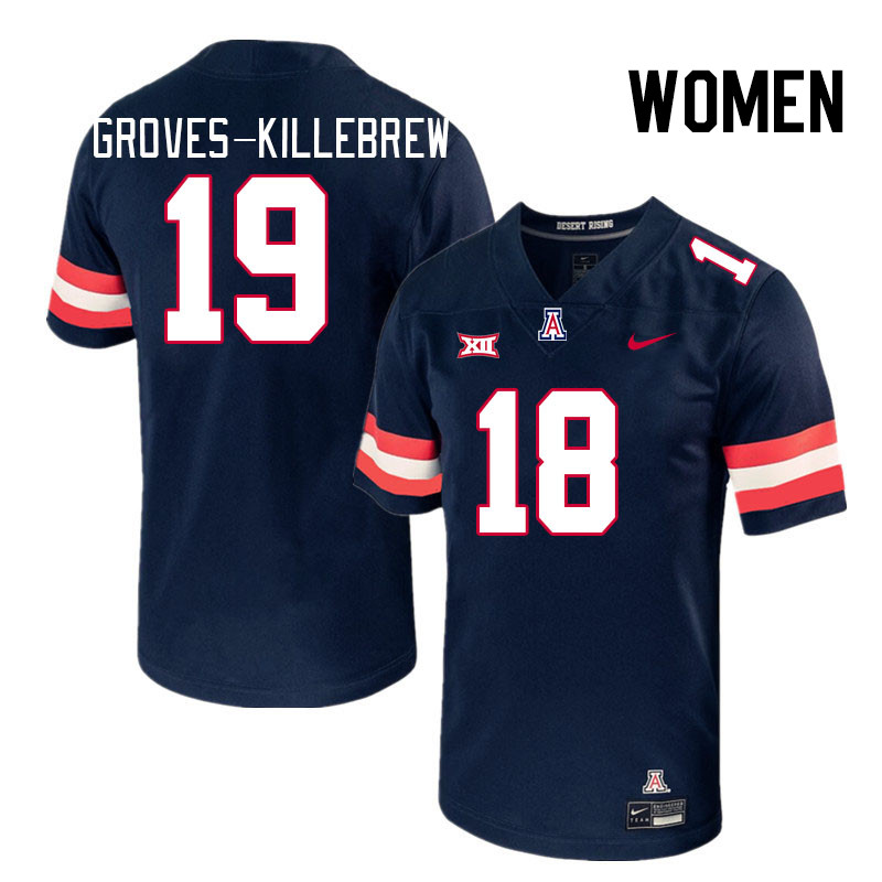 Women #19 Marquis Groves-Killebrew Arizona Wildcats Big 12 Conference College Football Jerseys Stitc